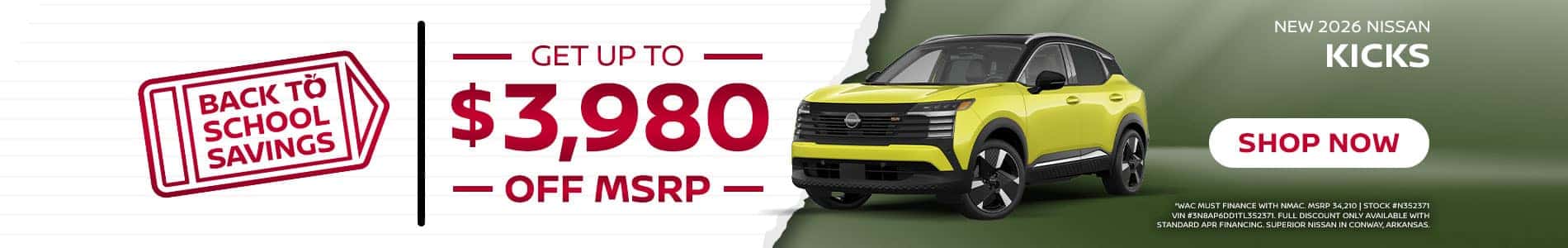 2026 Nissan Kicks Promo