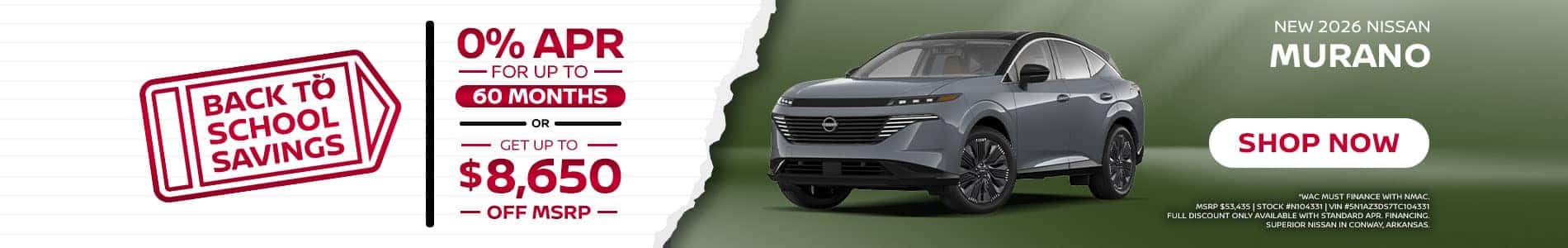 2026 Nissan Murano Promo