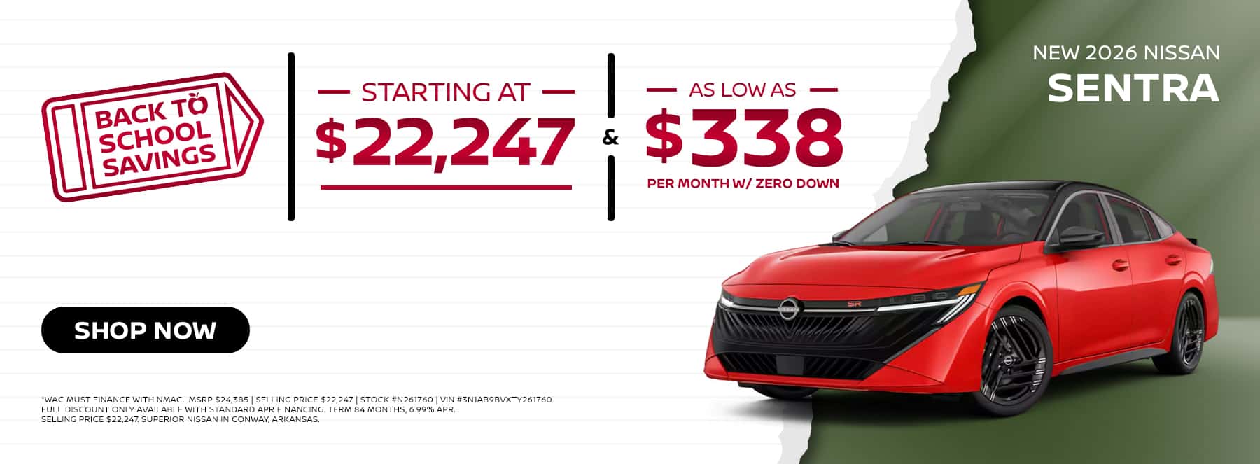 2026 Nissan Sentra Promo
