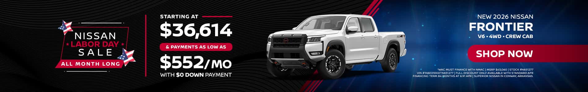 2026 Nissan Frontier Sales Promo