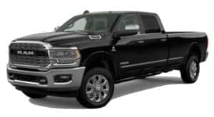 A black 2020 Ram 2500 is facing left.