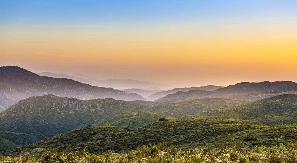 The Cleveland National Forest view is shown at sunset.