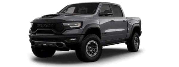 A gray 2021 Ram TRX is angled left.