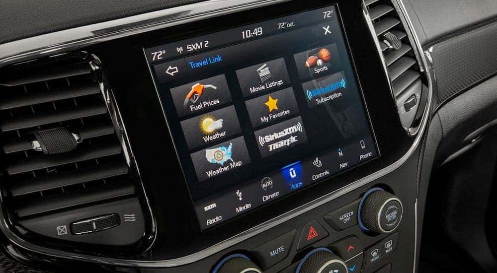A popular part of Jeep SUVs, the infotainment screen, is shown here in a 2020 Jeep Grand Cherokee.