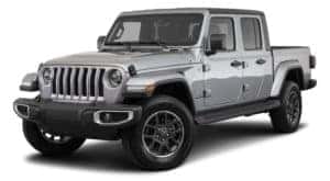 A silver 2021 Jeep Gladiator is angled left.