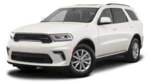A white 2021 Dodge Durango is angled left.