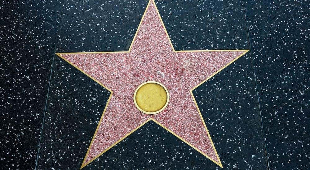 A red star is shown on the Walk of Fame.