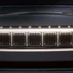 The front of a 2022 Wagoneer shows the front grille at a California Wagoneer dealer.