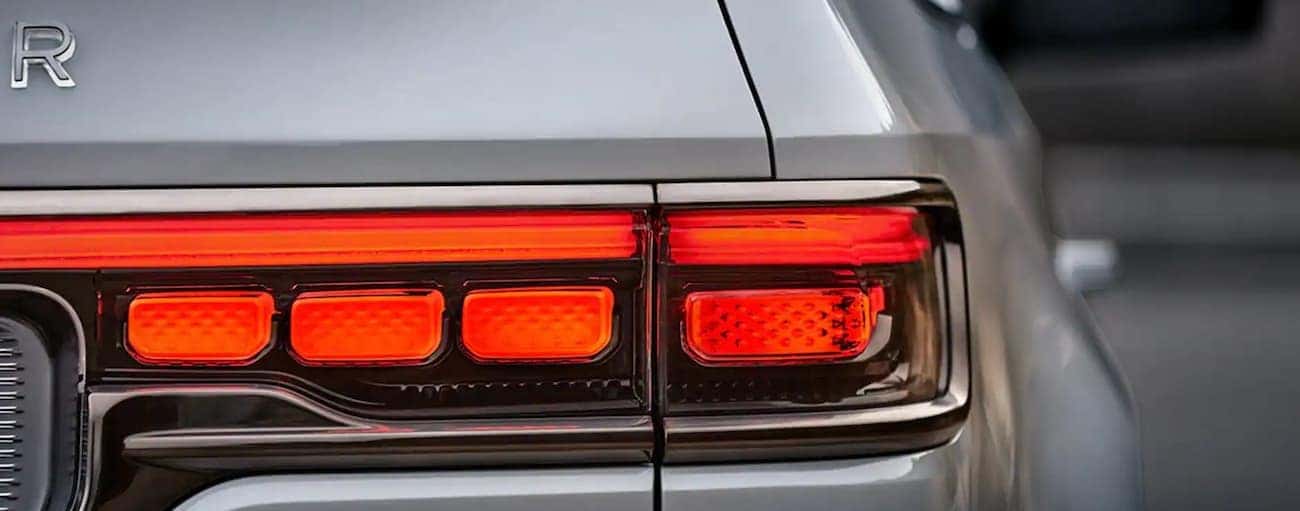 A close up shows the rear taillight of a 2022 Wagoneer at a California Wagoneer dealer.