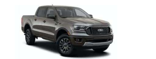 A grey 2021 Ford Ranger is angled right.
