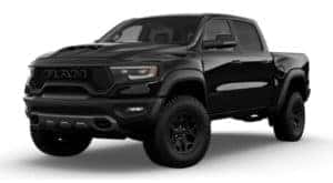 A black 2022 Ram 1500 TRX is angled left.