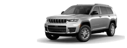 A silver 2022 Jeep Grand Cherokee L Laredo is angled left.