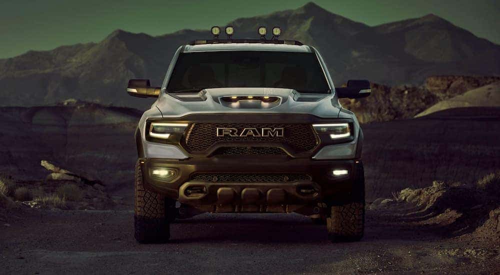 A silver 2022 Ram 1500 TRX is shown from the front.