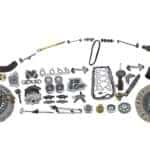 Model of a car made up of MOPAR parts
