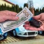 Exchanging cash and keys as part of a Jeep trade-in