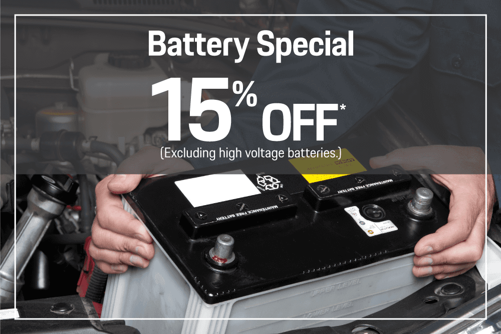 15% off batteries (excluding high voltage batteries)