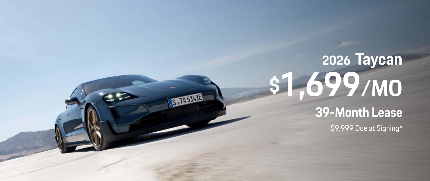 Lease a 2026 Porsche Taycan for $1,699/ month for 39 months