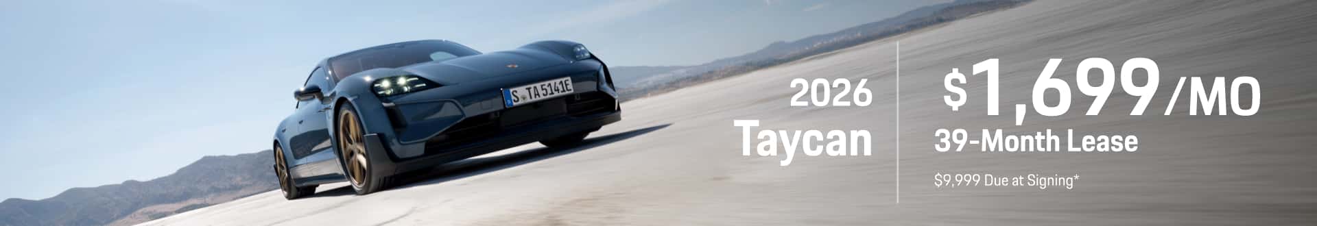 Lease a 2026 Porsche Taycan for $1,699/ month for 39 months