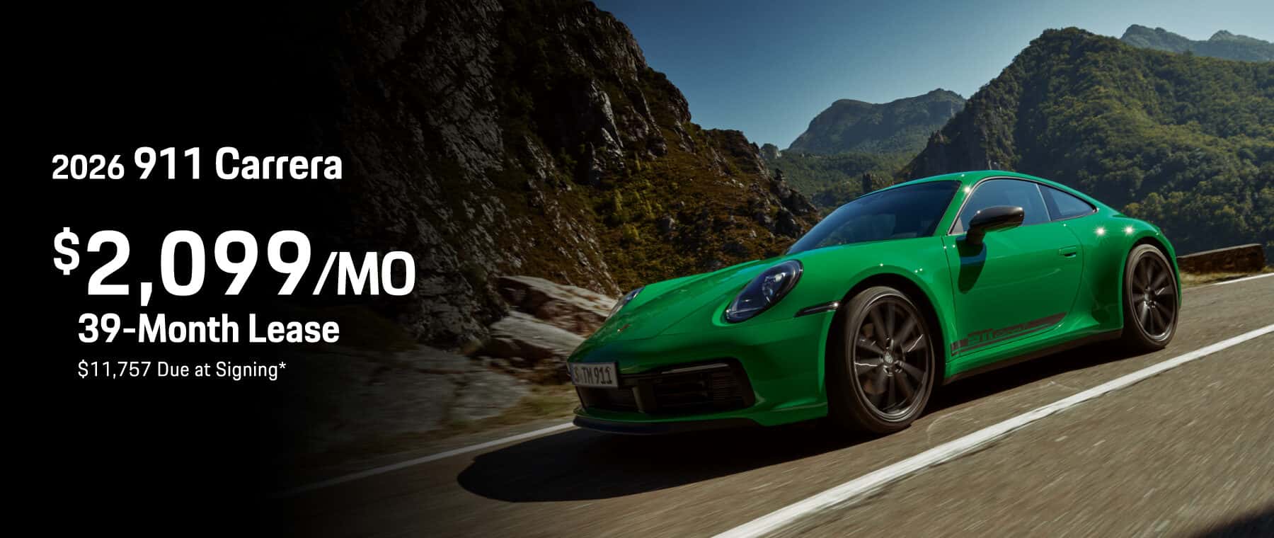2026 Porsche 911 Carrera: Lease for $2,099/month for 39 months*