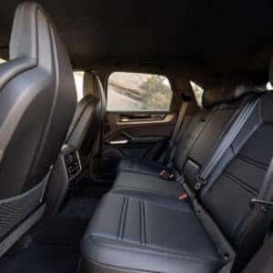 backseat view of a porsche cayenne suv