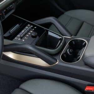 the center console of a porsche cayenne suv