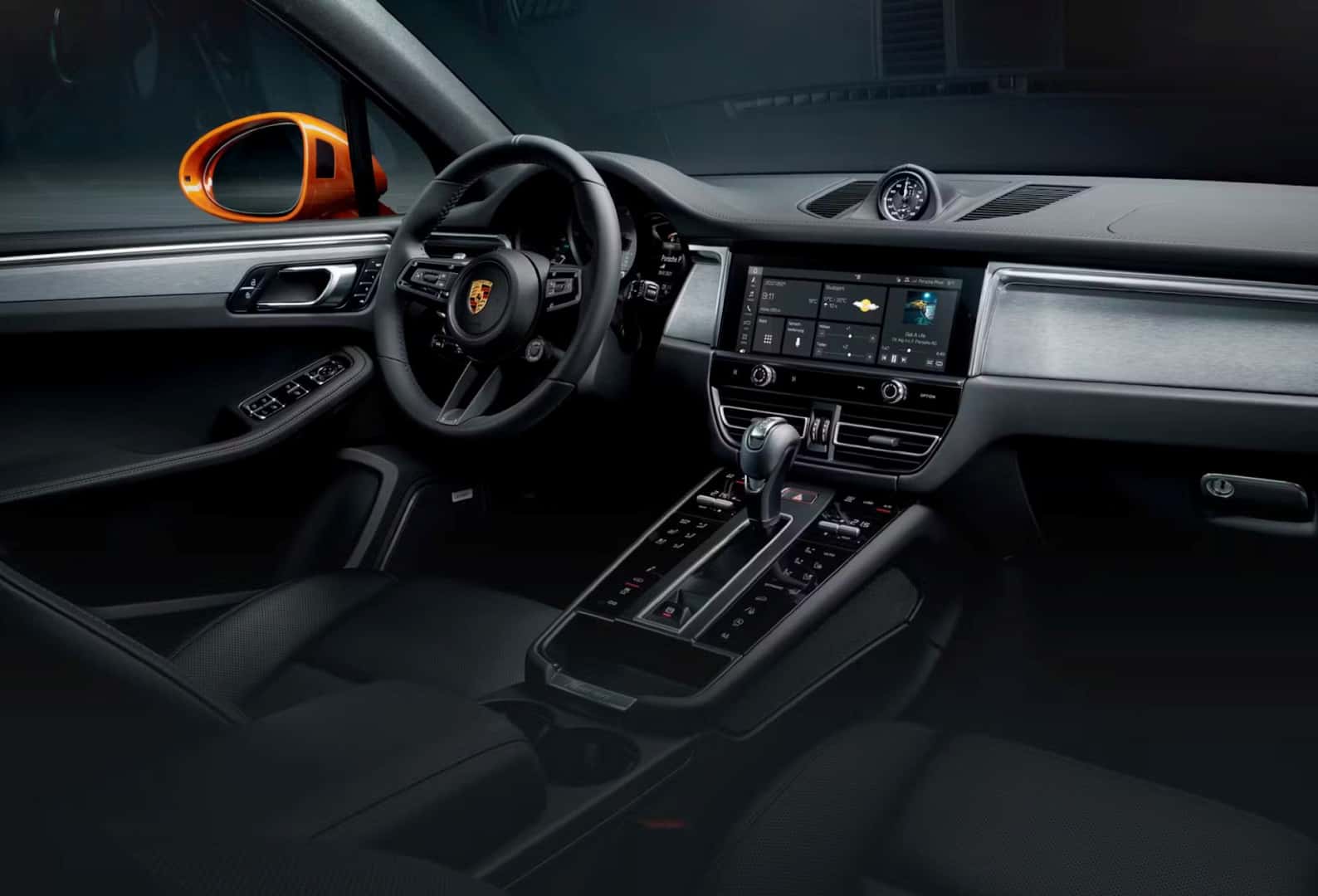 the interior cockpit of a 2025 porsche macan s