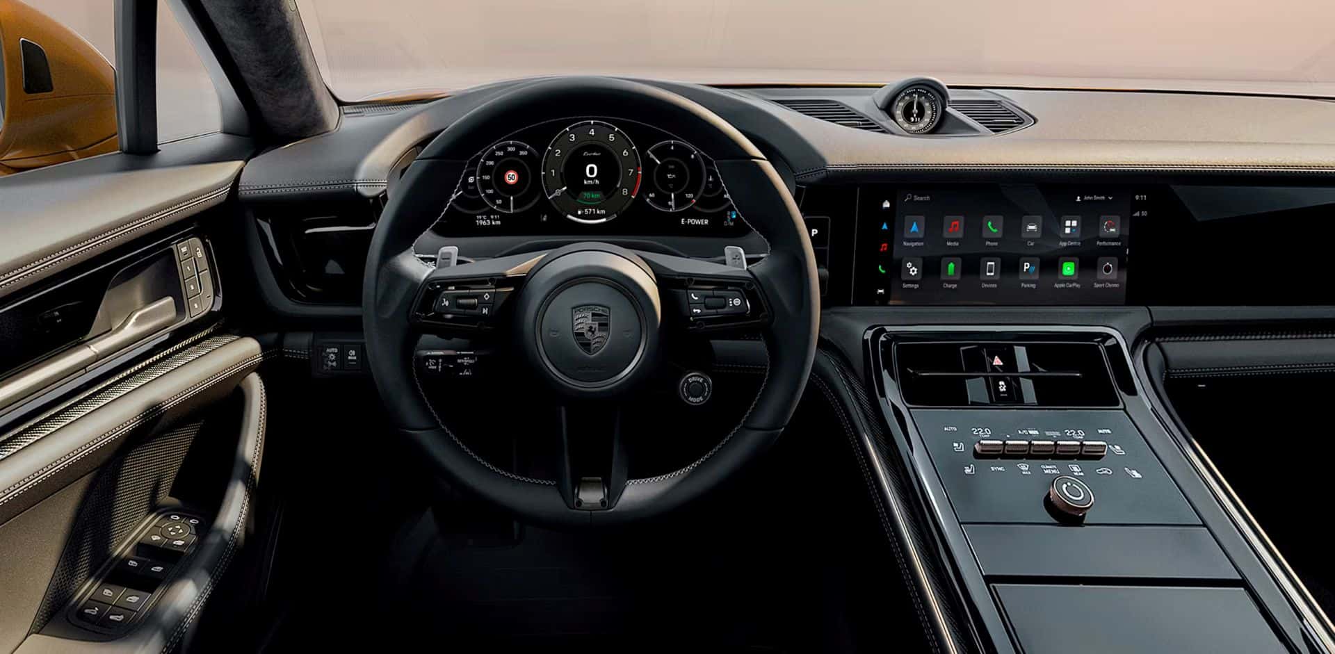 driver's view on a 2025 porsche panamera with advanced technology