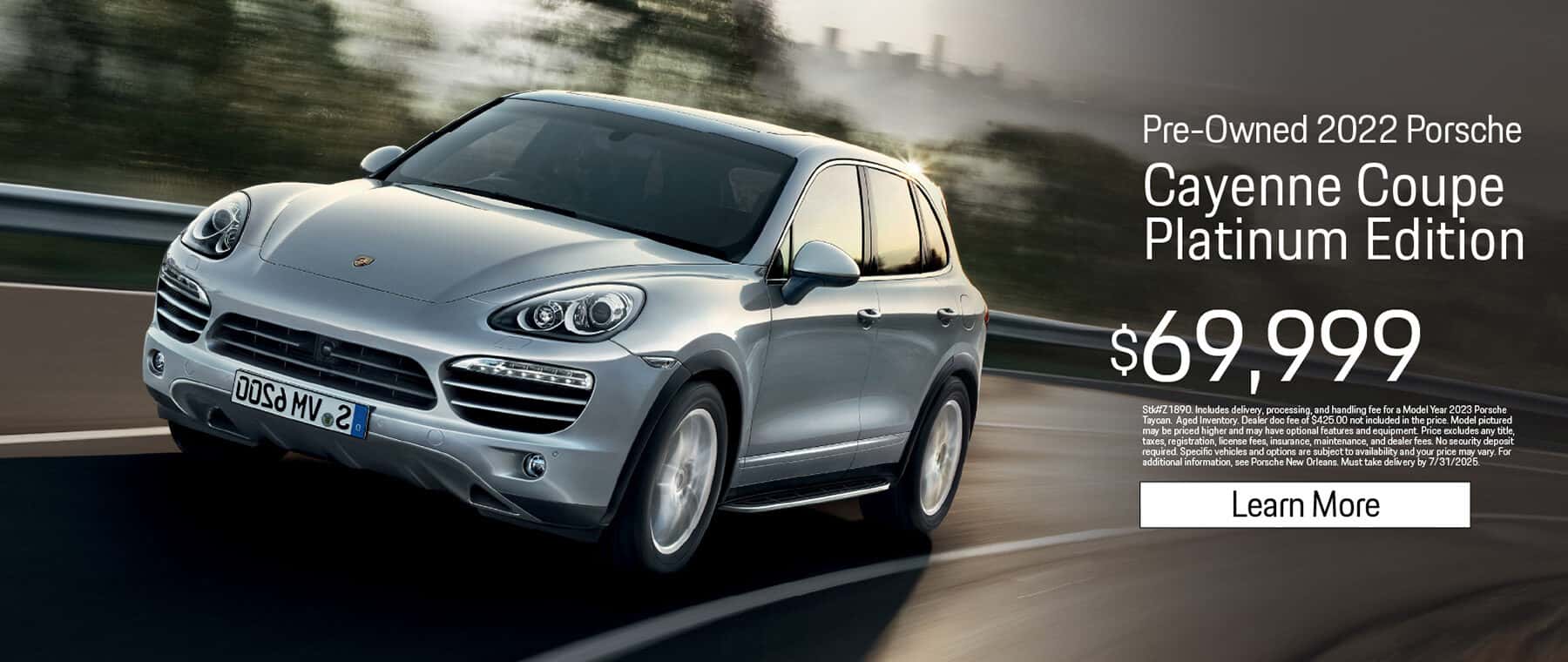 Pre-Owned 2022 Porsche Cayenne Coupe Platinum Edition $69,999