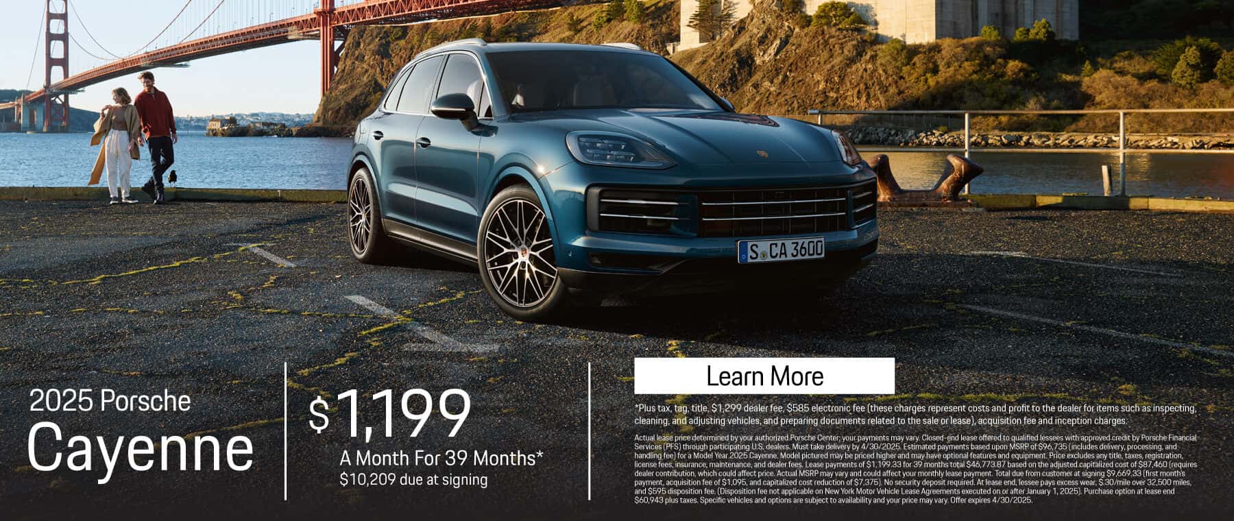 2025 Porsche Cayenne $1,199 for 39 months* $10,209 due at signing