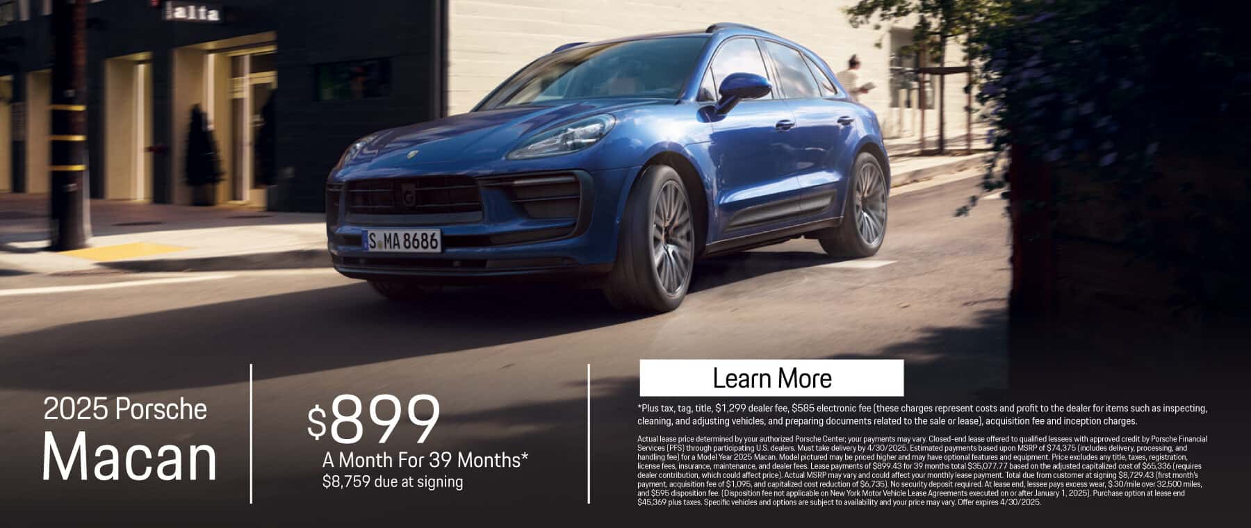 2025 Porsche Macan $899 for 39 Months* $8759 due at signing