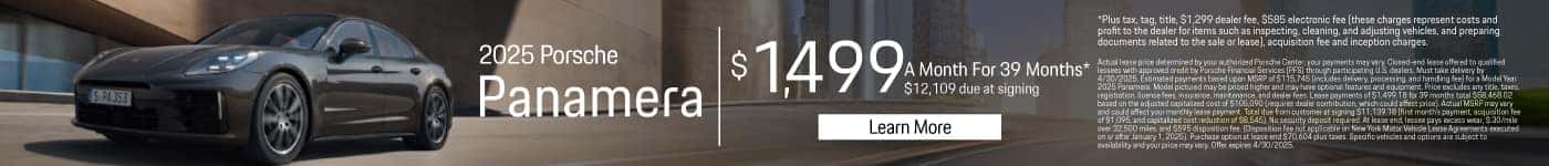 2025 Porsche Panamera $1,499 for 39 months* $12,109 due at signing