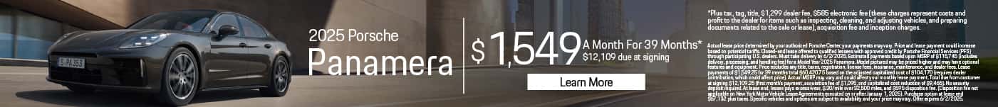2025 Porsche Panamera $1,549 for 39 months* $12,109 due at signing