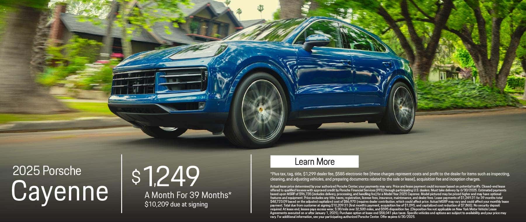 New 2025 Porsche Cayenne $1,249 for 39 months* $10,209 due at signing