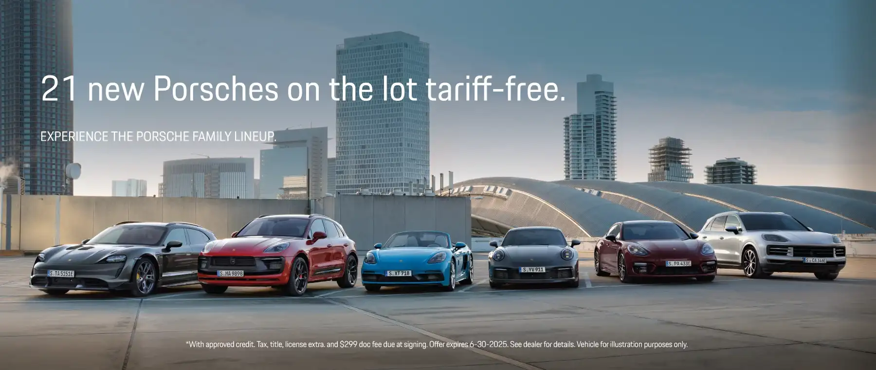 21 new Porsches on the lot tariff-free. Experience the Porsche family lineup.