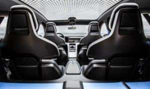 Porsche Taycan Interior from back seat