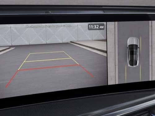 2025 Kia K5 view of birds eye and rear view on surround view monitor
