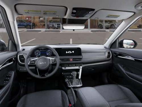 2025 Kia Seltos interior view of front seating area