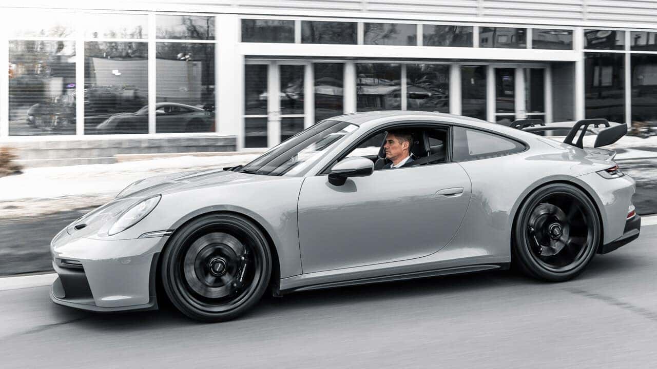 Porsche Denver West GM Dave Stribling in a 911 GT3