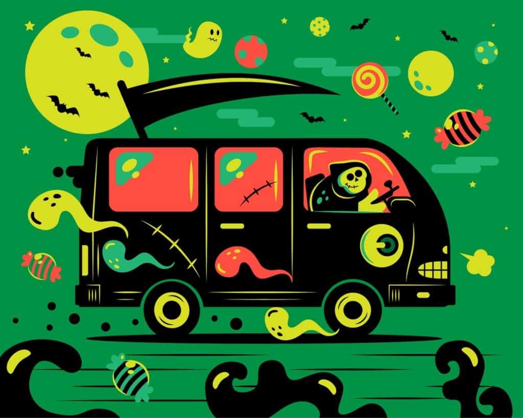 Happy Halloween Characters Vector Art Illustration.