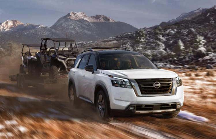2025 Nissan Pathfinder towing atv offroad