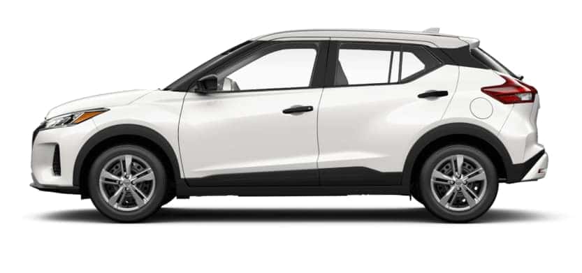 White Nissan SUV side profile