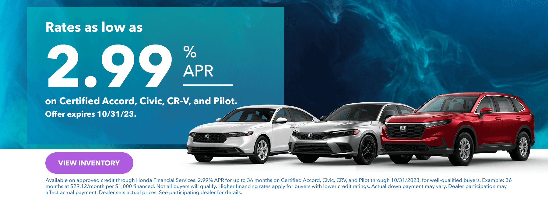 Rates as low as 2.99%
