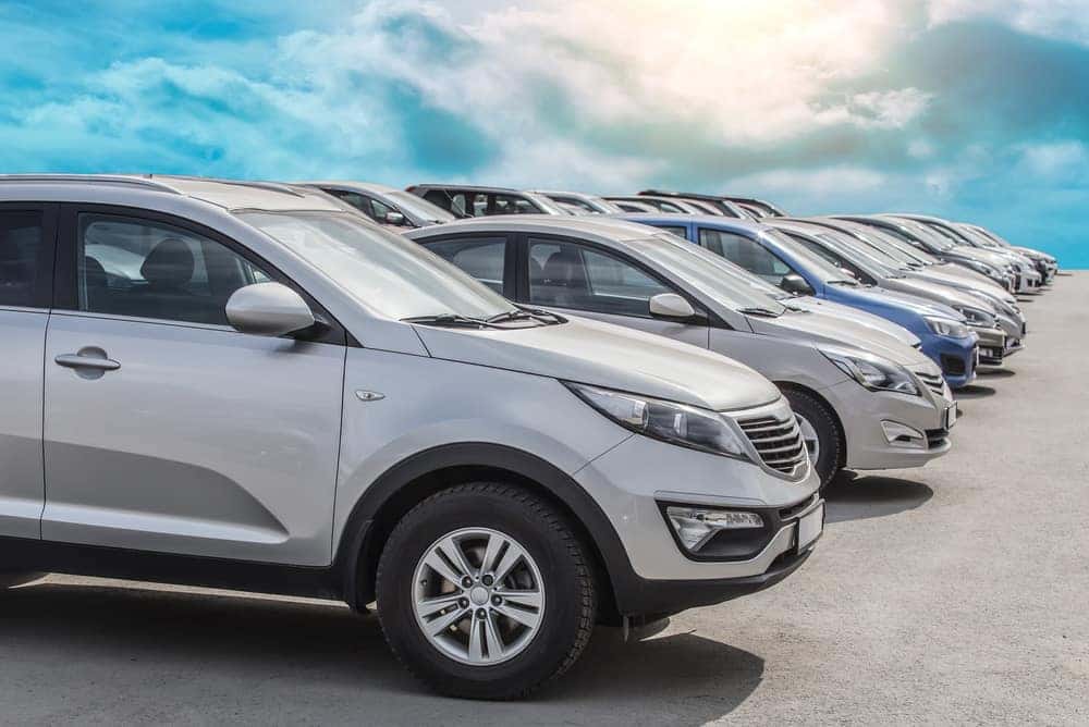 Used Vehicles on a dealership lot