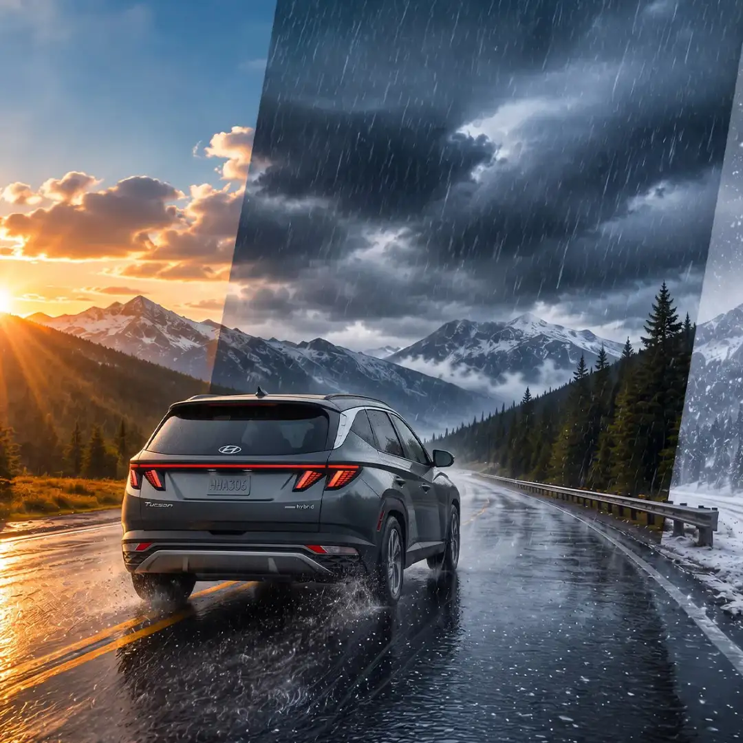 Hyundai driving in Colorado weather