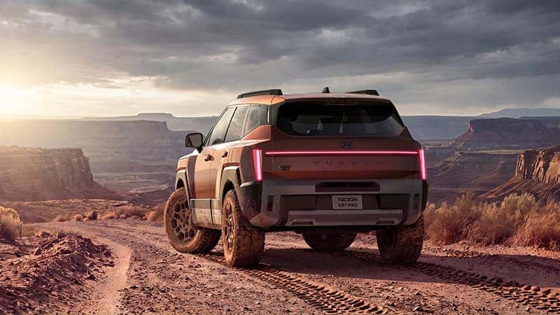 2027 Hyundai TUCSON Hybrid XRT PRO on a desert trail