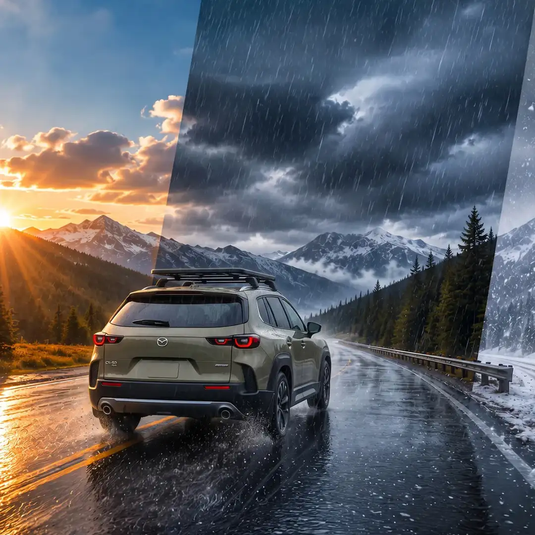 Mazda driving in Colorado weather