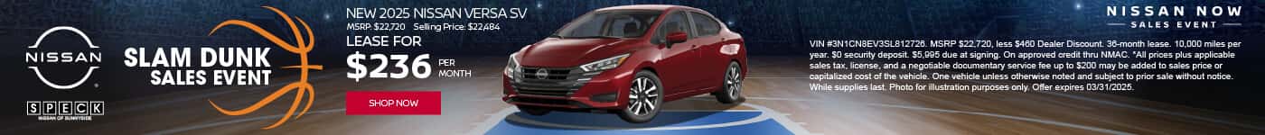 new 2025 nissan versa $236 per month lease