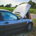 Car broken down on the side of the road