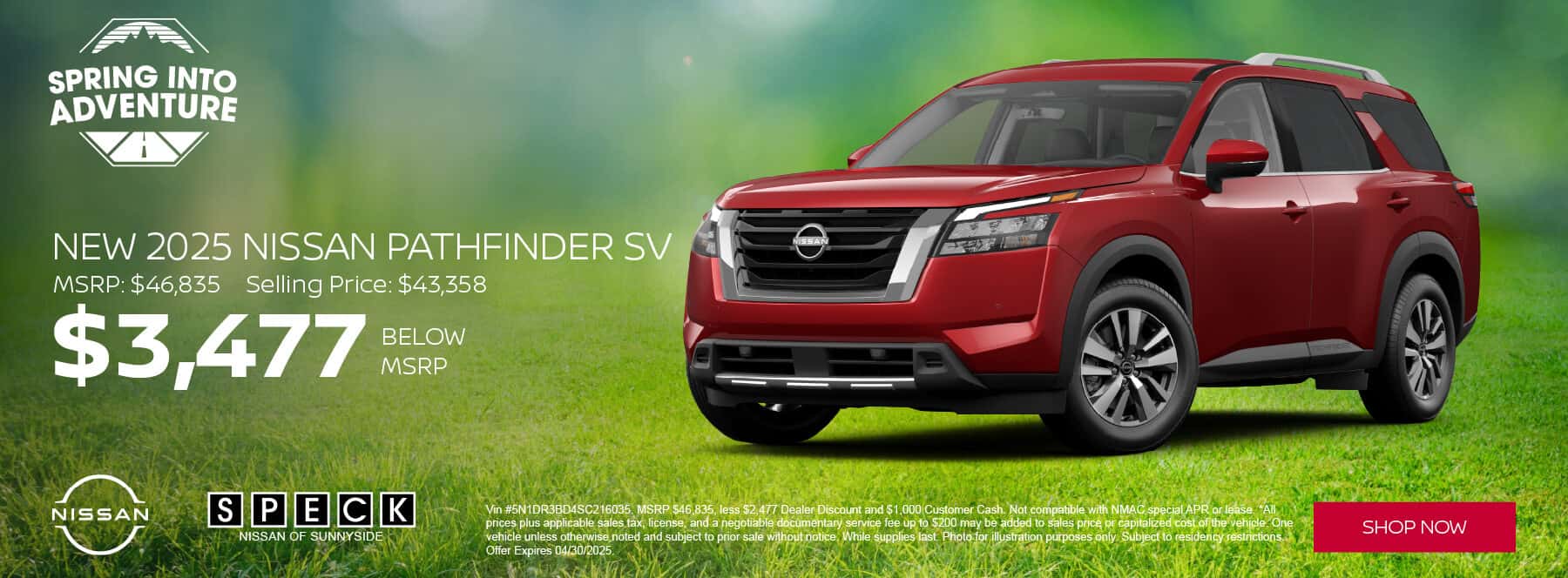 new 2025 nissan pathfinder special