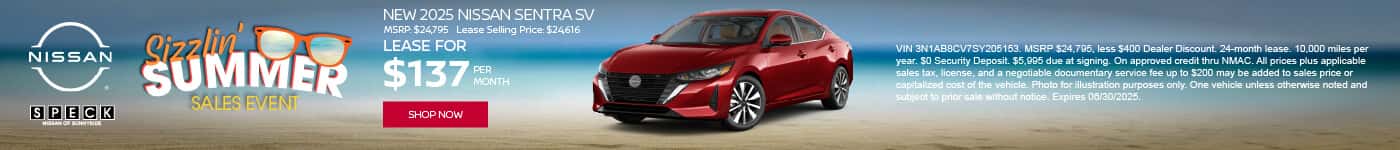 new 2025 nissan sentra lease special